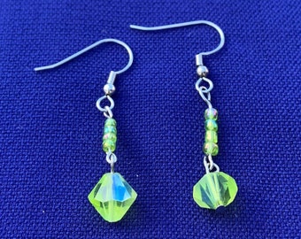 Green Dangle Earrings