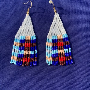 Checkered Beaded Earrings