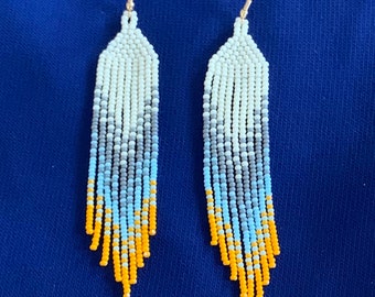 Cream and Honey Beaded Earrings
