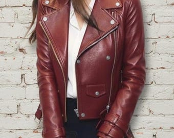 SELENA Giacca Da Donna In Vera Pelle Nero Vestibilità Over - Doppia Pelle - Foto 5