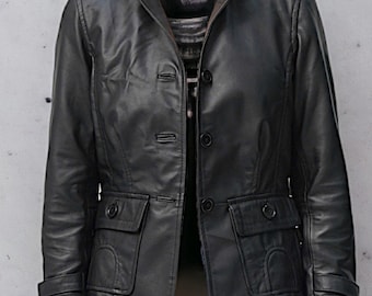 Dames echt lamsleer zacht leer motorfiets slim fit handgemaakte biker jas/jas