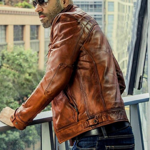 Mens Antique Brown Vintage Distressed Retro Motorcycle Real Leather Biker Jacket Mens Antique Brown Vintage Distressed Retro Motorcycle Real Leather Biker Jacket