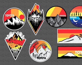 Toyota Racing Development TRD Tacoma Tundra 8 Pegatinas de vinilo 4WD TRD 4x4 Vintage Retro Logo