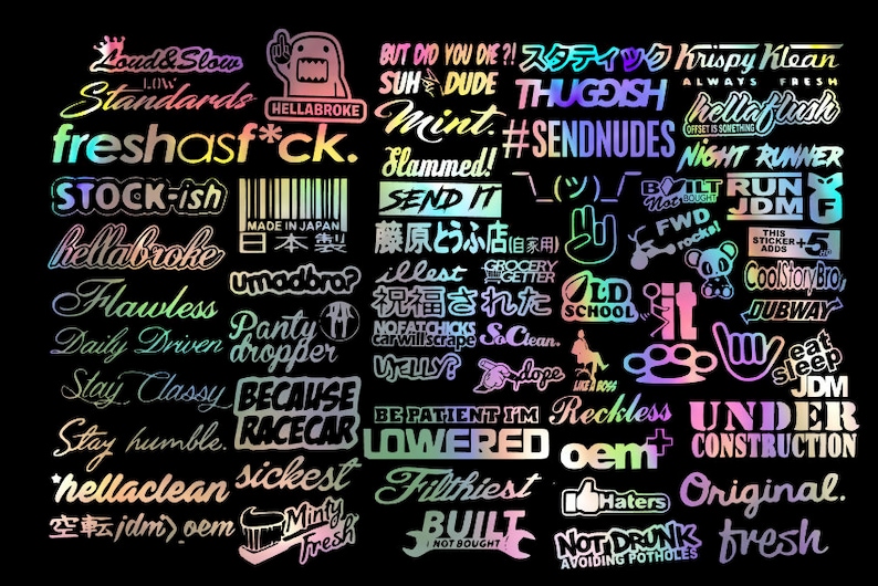 Jdm 26 random car sticker decal pack car window Stickers for Etsy