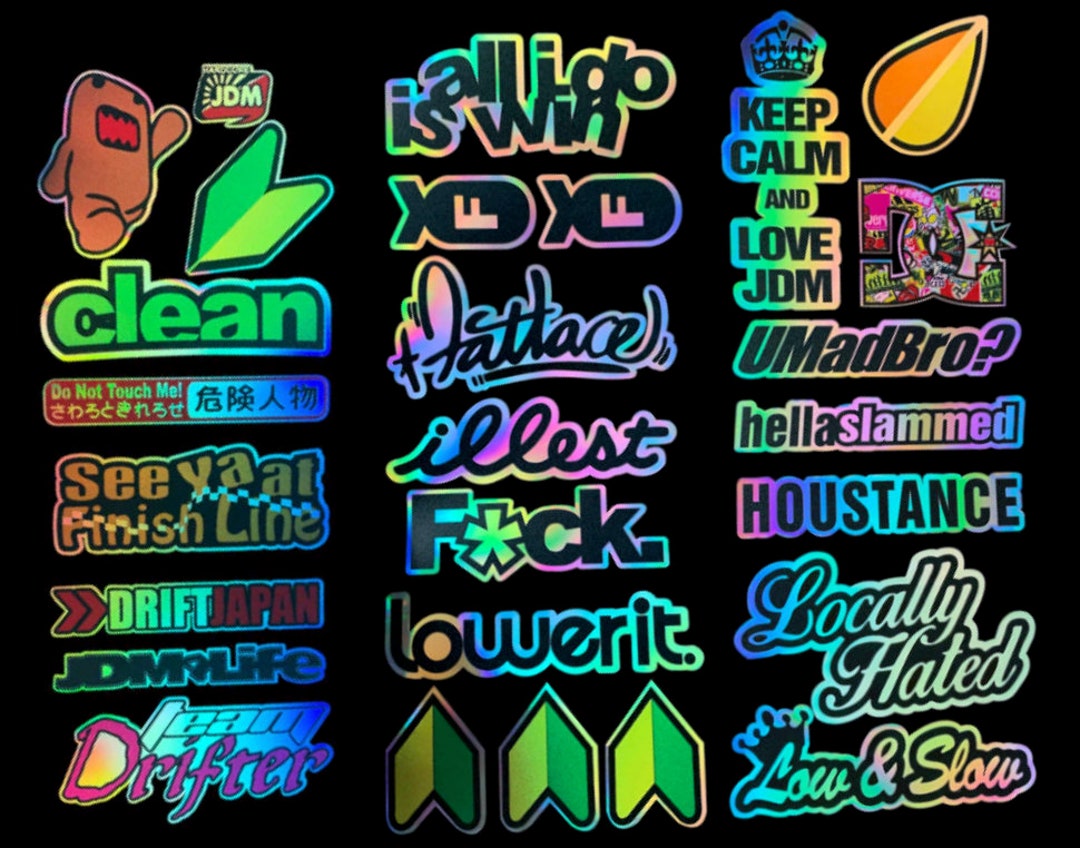 Jdm 24 Car Sticker Decal Pack Car Window Stickers for Jdm Slammed Race ...