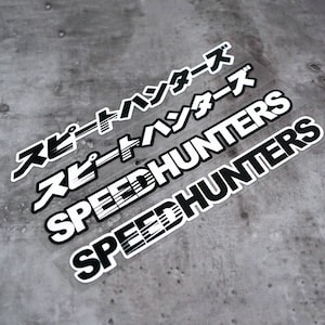 Autocollant Bannière Speedhunters Rouge Et Argent, Universel, 2 Pièces