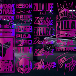 39 Automotive Sponsor Decals JDM Car Racing Drift Sticker (Tgish+SH)