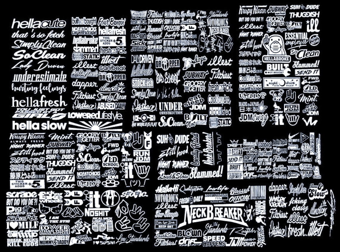 Jdm 63 Car Sticker Decal Pack Car Window Stickers for Jdm - Etsy