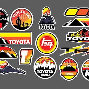 Toyota Racing Development TRD Tacoma Tundra 15 Vinilo Stickers 4WD TRD 4x4 Vintage Retro Logo