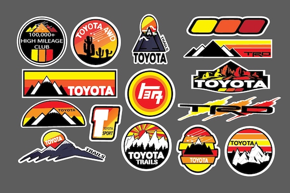 Toyota Racing Development TRD Tacoma Tundra 15 Vinyl Stickers 4WD TRD 4x4  Vintage Retro Logo