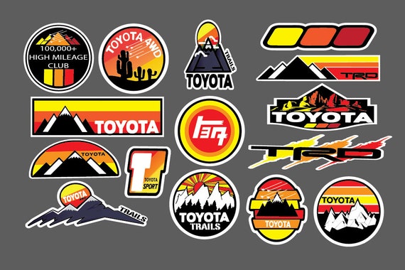 Toyota Racing Development TRD Tacoma Tundra 15 Vinyl Stickers 4WD TRD 4x4  Vintage Retro Logo