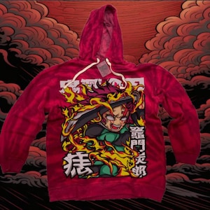 Anime Inspired Hoodie Demon Slayer Style Sweatshirt Graphic Manga Sweater Japanese Anime Apparel Cozy Hoodie Anime Lovers Unique Anime Gift