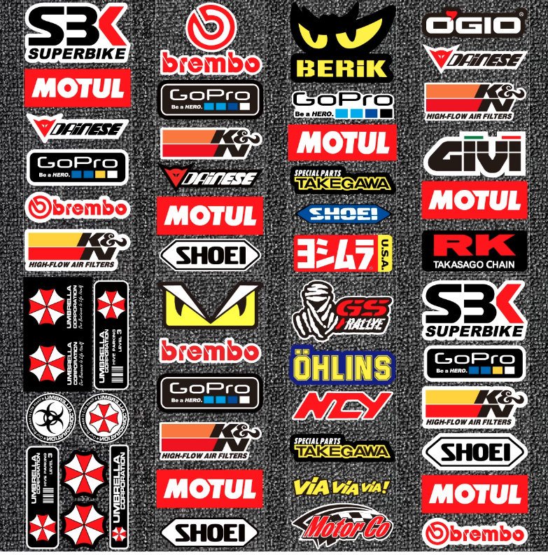 Motorrad Racing Sticker Sponsor Aufkleber Decals 24x31cm in