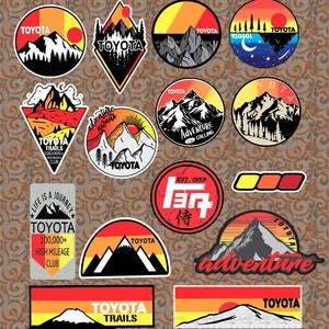 Toyota Racing Development TRD Tacoma Tundra 15 pegatinas de vinilo 4WD TRD 4x4 Vintage Retro Logo