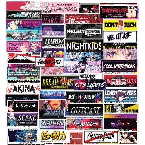 Jdm 100 Car Sticker Decal Pack Car Window Stickers for Jdm Etsy