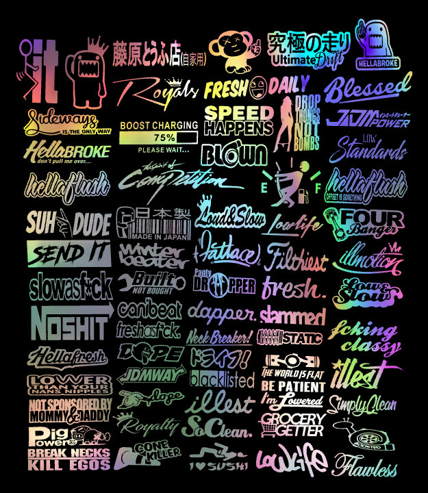 Jdm 63 車のステッカー デカール パック 車の窓 Jdm スラム レース