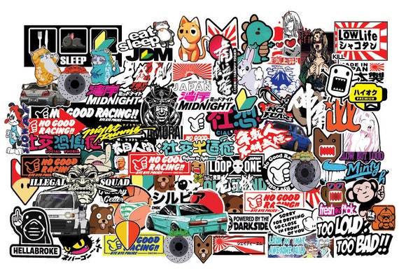 jdm 100 car sticker decal pack car window Stickers for Jdm slammed race  drift