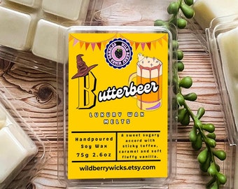 Butterbeer Aromas - Highly Scented Soy Wax Melts for Warmer - 75g - Handmade - Whimsical Nostalgic Fragrance