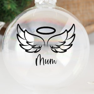 Autocollant ailes d'ange/autocollant commémoratif/décorations de Noël personnalisées/autocollant nom aile d'ange/autocollant verre à vin/autocollant ornement