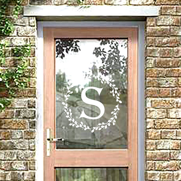 FRONT DOOR MONOGRAM Sticker / Glass Front Door Sign / Letter Decal for Front Porch, Mail Box or Bin / Monogram Wedding Letter