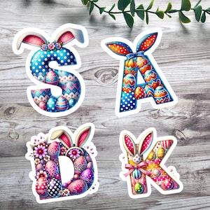 Étiquettes pour panier de Pâques - Lettres adhésives alphabet autocollantes - Lettres décoratives autocollantes brillantes pour ordinateur portable, scrapbooking ou bouteilles d'eau