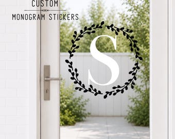 Monogram Initial Vinyl Sticker: Front Door, Mailbox Decal