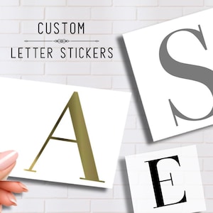 Letter Sticker | Initial Stickers | Vinyl Letters | Minimalist Sticker | Custom Vinyl Sticker | Wine Glass Decal | Water Bottle Sticker image 2