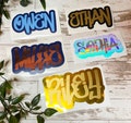 Custom Graffiti Vinyl Name Sticker for Laptop | Street Art Name for Cup  | Water Bottle Sticker | Party Gift Bag Stickers | Wall Stickers