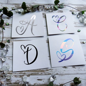 LETTERSTICKER / minimalistische sticker / aangepaste vinylsticker / eerste vinylstickers / stickers voor laptop / sticker wijnglas / hartsticker
