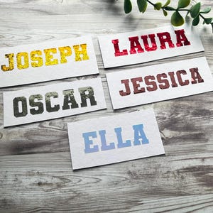 Personalized Varsity Vinyl Name Sticker: Waterproof Laptop Decal
