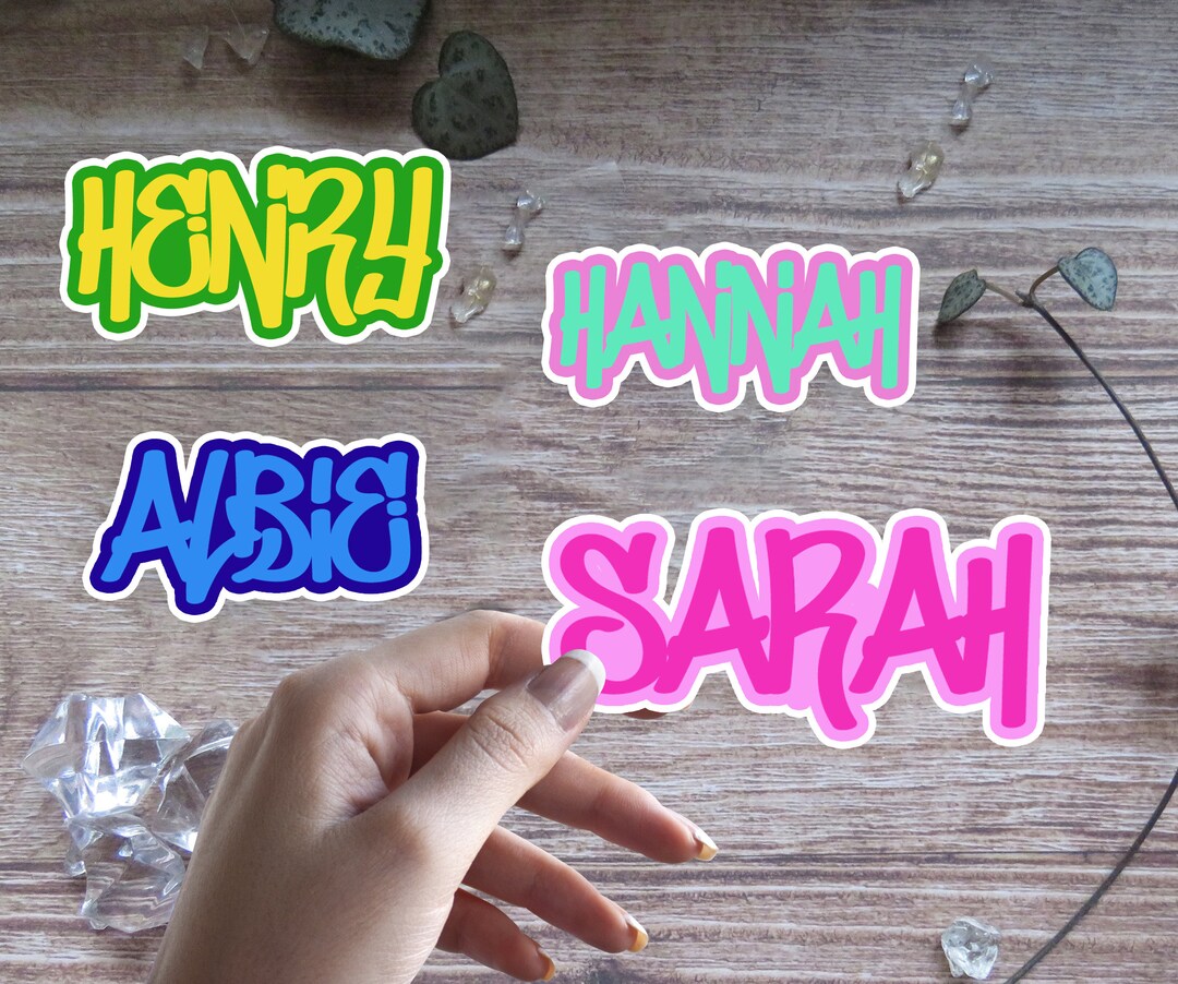 Custom Graffiti Vinyl Name Sticker Laptop Sticker Name for Etsy