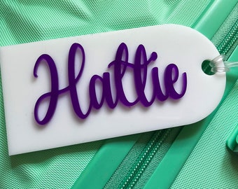 Personalized Luggage Name Tags - Custom Suitcase Bag Tag for Parties & Travel  - School ID Name Tag - Hen Party Tag