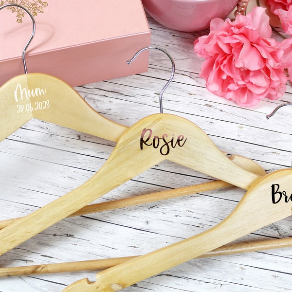 Wedding Hanger Vinyl Decal - Personalised Name Sticker & Date for Coat Hanger - Bridal or Hen Party Stickers