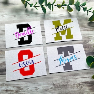 Personalized Varsity Monogram Name Sticker: Custom Vinyl Decal