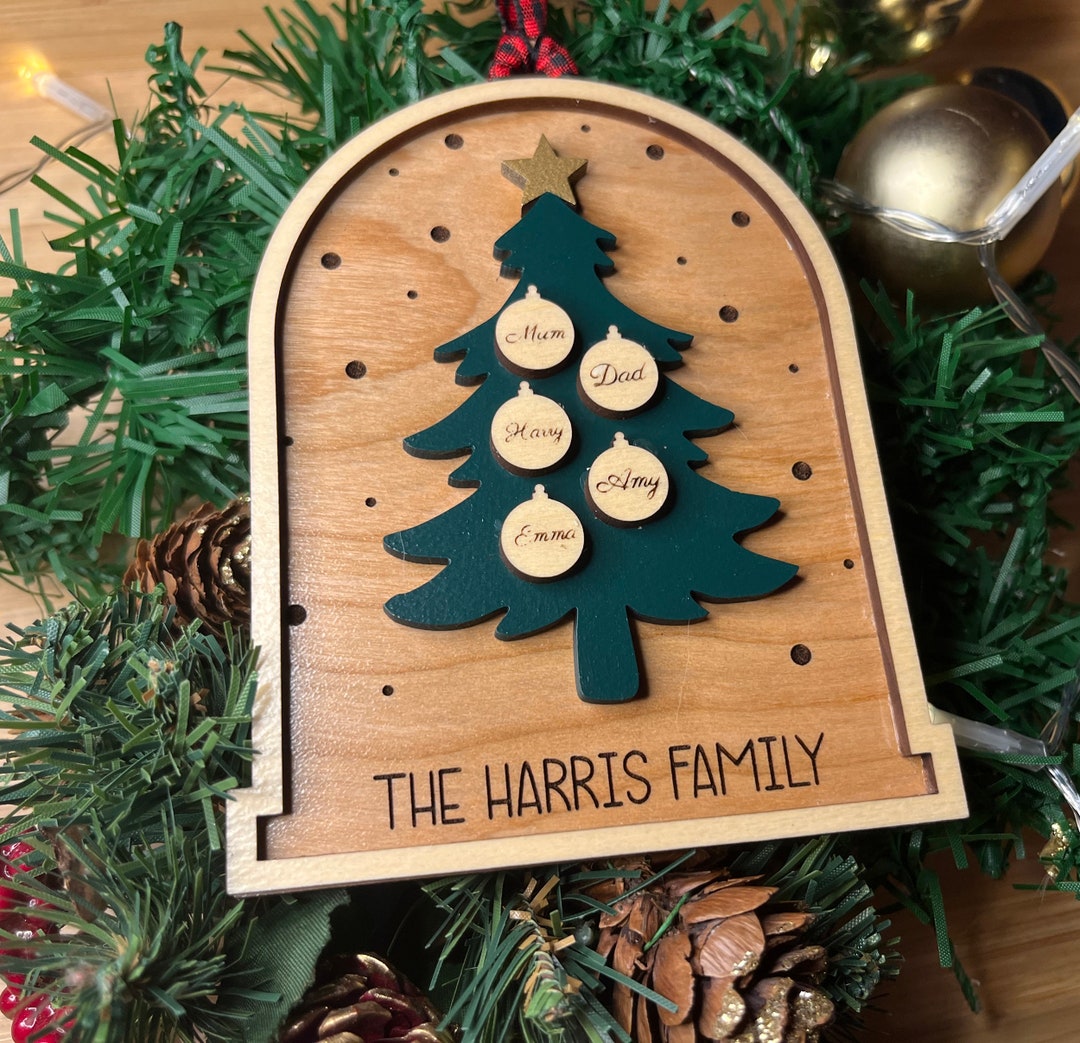 Personalized Family Christmas Tree Memorial Ornament Custom Name