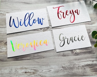 Personalized Calligraphy Vinyl Name Stickers - Custom Wedding Decals for Bridesmaid s-Water bottle Labels -