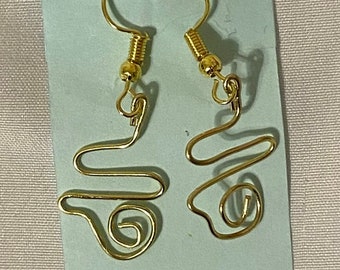 gold spiral wire earrings