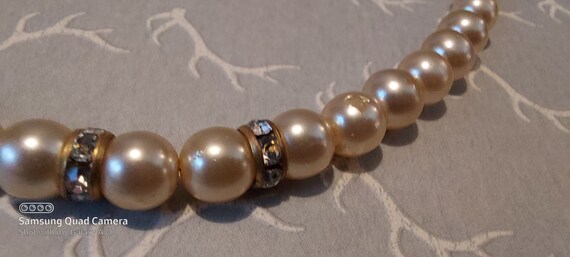 Vintage Pearl Diamante Necklace M and S 