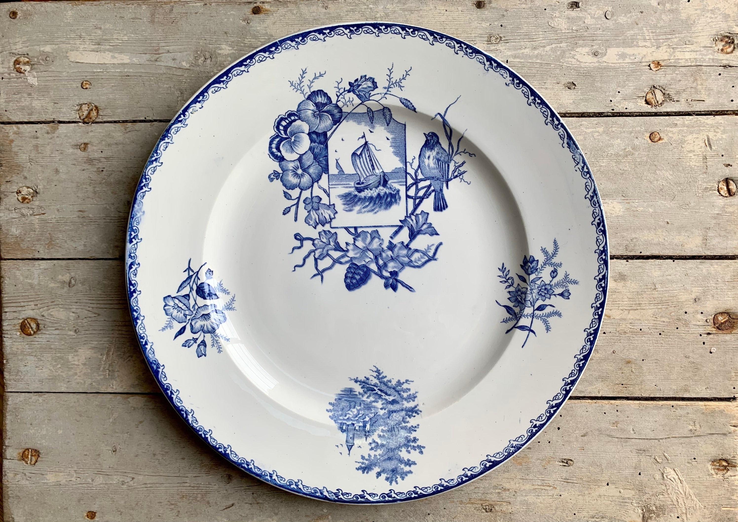 1900S ~ Ironstone Terre de Fer Serving Dishes French Antique Made in France By Saint Amand & Hamage 