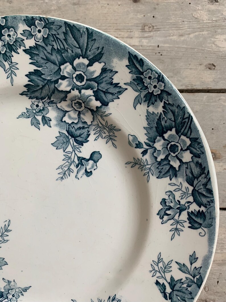 1900s Ironstone Terre De Fer Cake Stand French Antique Made in France