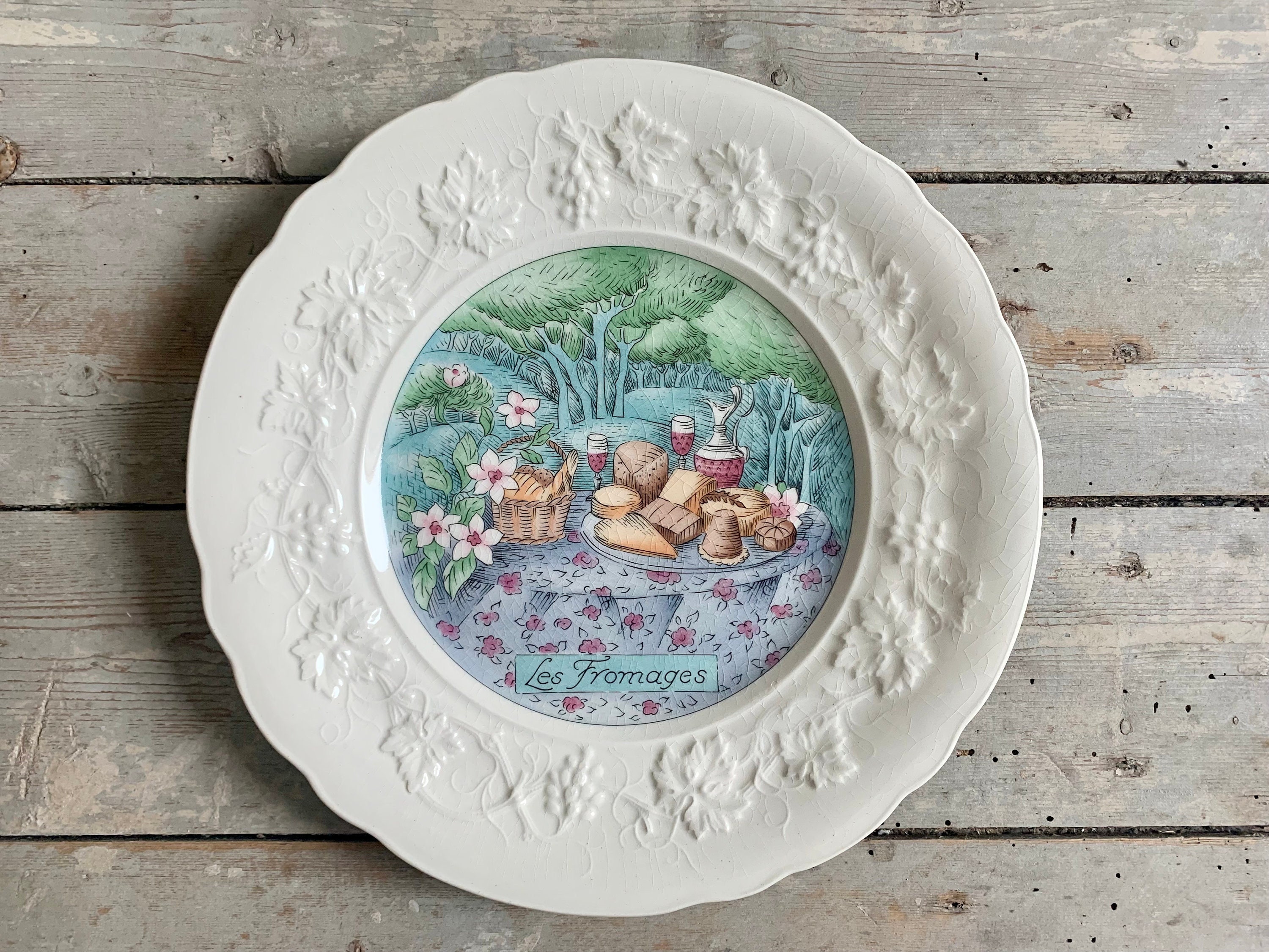Gien - Assiettes plates (6) - Art populaire - Faïence