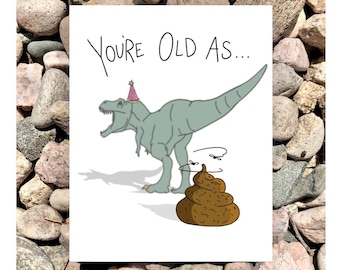 Funny Dinosaur Birthday Card, Sustainable Greeting Card