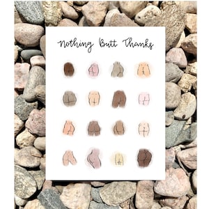 Nothing Butt Thanks, Naked Butts, Greeting Card, Sustainable, Eco-Friendly, Humor, Cheer Up, Thank You, Happy, Funny