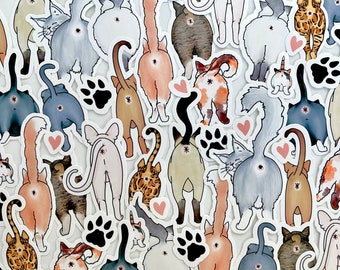Cat Butt Vinyl Sticker — Amy Richards Illustration
