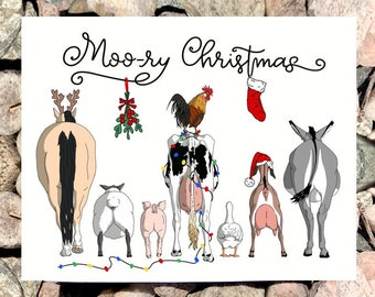 Merry Christmas, Happy Holidays, Funny Animal Cards, Farm Animals, Dogs, Cats, African Animals, Blank, Eco-Friendly