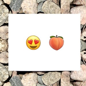I Like Your Butt Emoji Greeting Card, Sustainable, Eco-Friendly, Heart Eyes Peaches, Humor, Funny, Love
