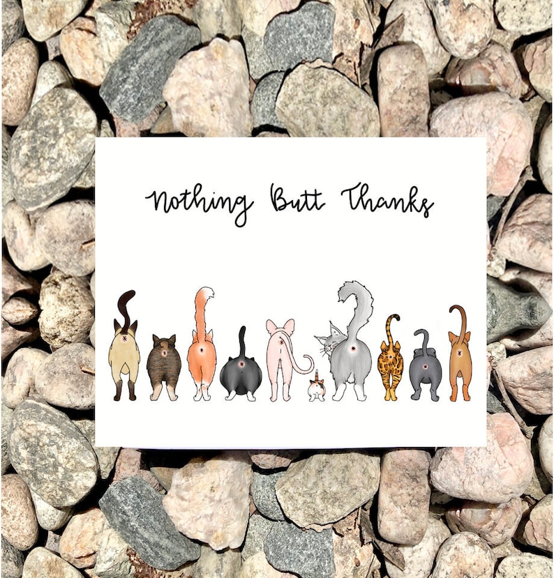 Nothing Butt Thanks Cat Butts Greeting Card Sustainable image 1