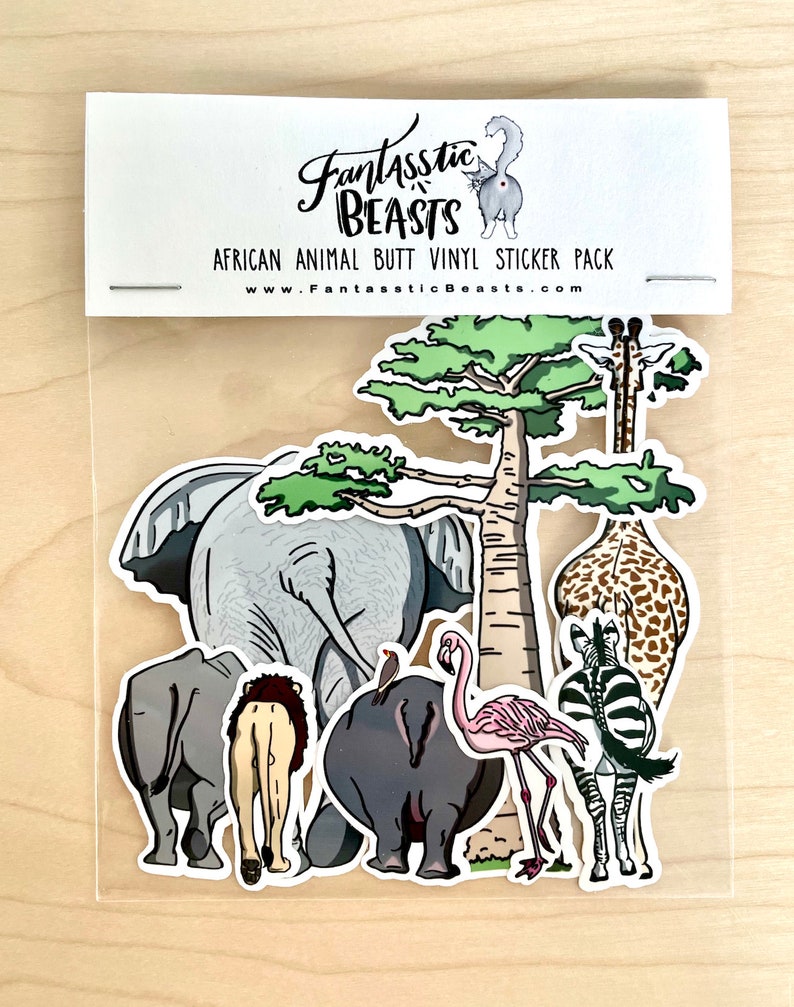 Nothing Butt Thanks, African Animal Butts, Greeting Card, Sustainable, Eco-Friendly, Humor, Cheer Up, Thank You, Happy, Funny image 4