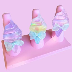 Holographische Eiswaffeln Ringe, verträumtes Eis für Kawaii Jfashion Spankkei fairykei