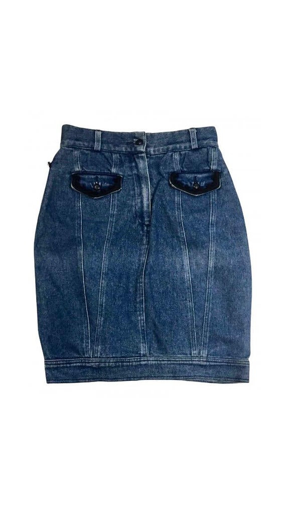 MOSCHINO Vintage 80s, Moschino skirt Denim, Ston